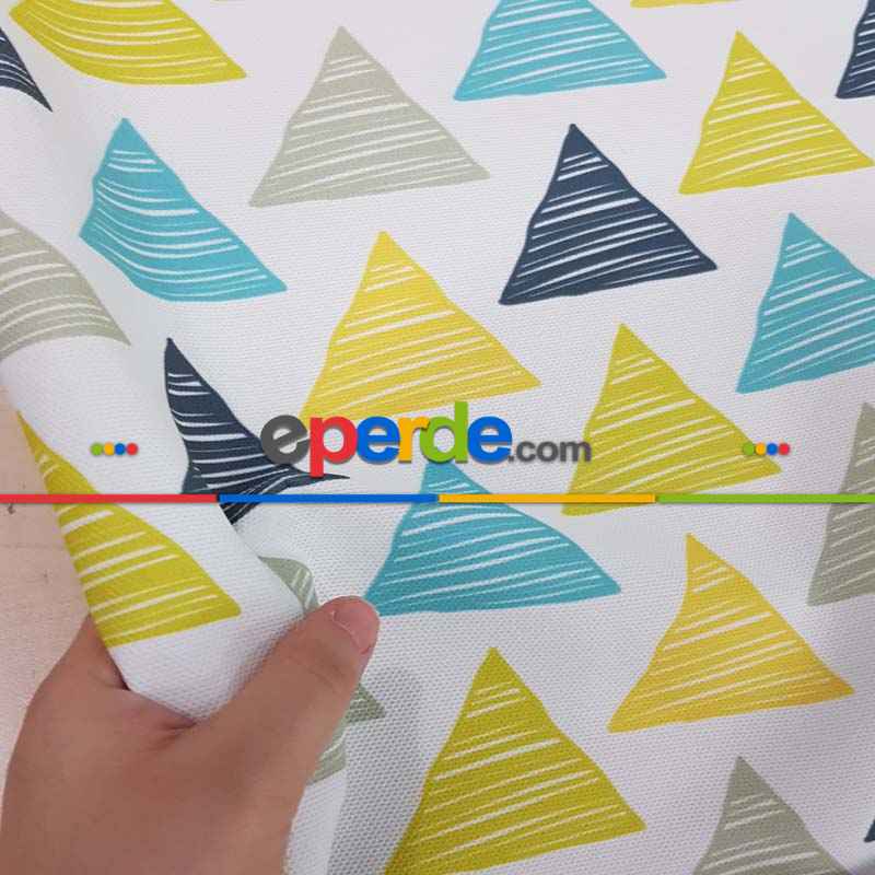 Mutfak Perdesi Kanat Fon Perde Geometrik Desenli- Siyah