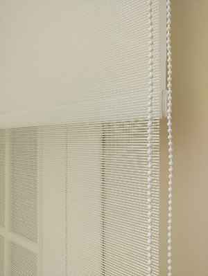 Bambu Tül Stor - Çiftli Sistem Tül Stor Perde (bamboo)- Krem