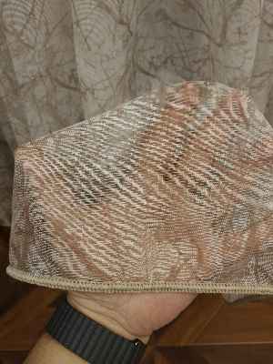 Modern Desenli Baskılı Tül Perde Şantuk Keten 2025 Vizyon Serisi- Kahve Açık-ekru-sütlü Kahve - Kurşunlu Tül