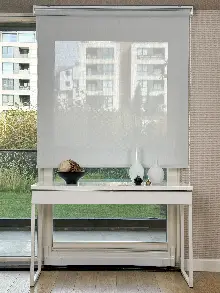 Mutfak Açık Gri Stor Perde, Standart Metal Kasalı Yüksek Kalite Kornişe Kolay Montaj Seçenekli