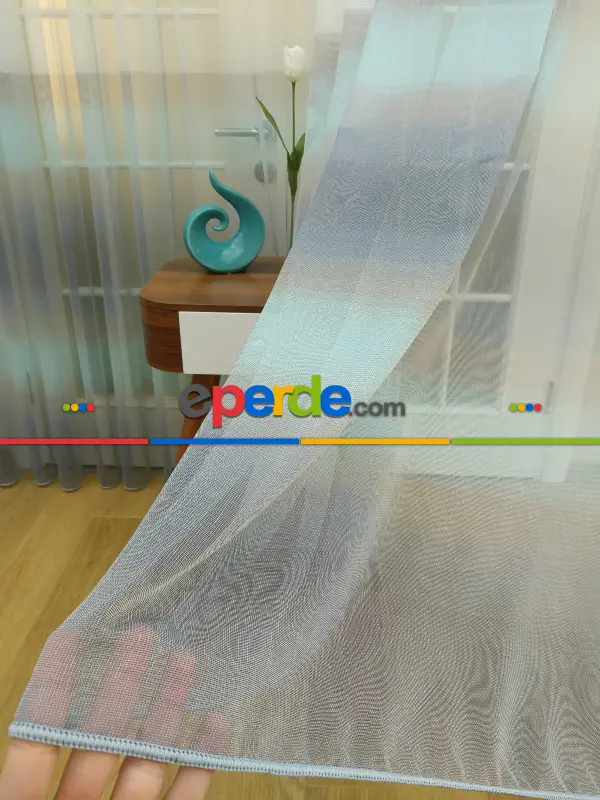 Salon Tül Perde - 1.kalite Degrade Renk Geçişli Şantuk Keten Tül Perde Perdesi 2021- Gri-Füme-Antrasit