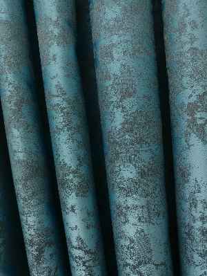 Patinedesenli Açık Mavi Renk Jakar Desenli Fon Perde- Mavi Açık-mavi Grimsi