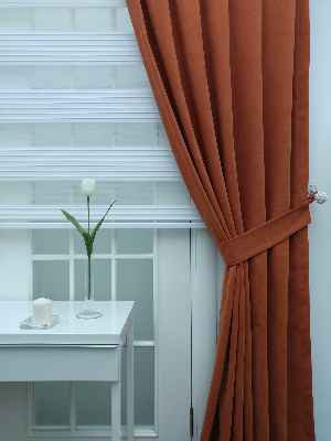 Kiremit Rengi - Düz Fon Perde- Kiremit Rengi