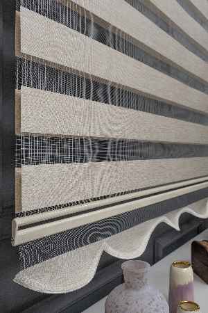 Yatak Odası - Yüksek Kaliteli Düz Bambu Krem Zebra Perde Krem