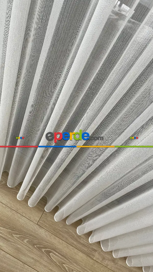 mutfak - Düz Çizgili Tül - İnci Tül - Dönergücü- Ekru