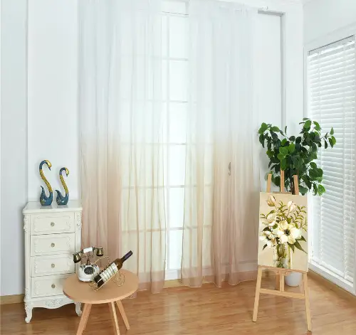 Renkli Geçişli Yeni Moda Pastel Renk Tül Perde - Kahverengi - Bej - Kurşunlu Tül