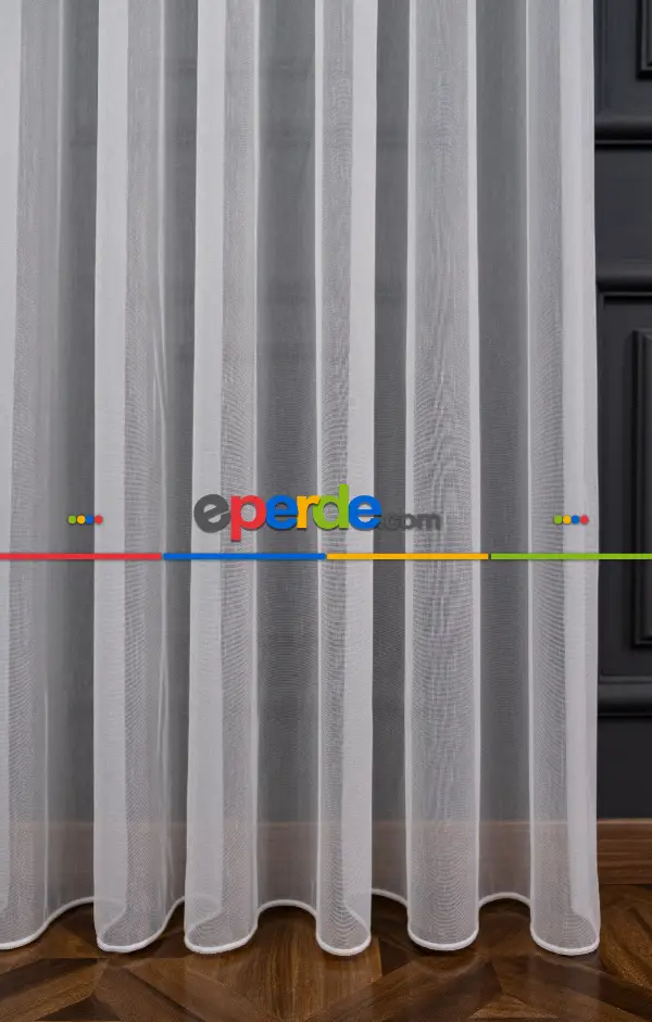 Hafif Düz Keten Tül Çok Dökümlüdür - İtinalı Dikiş - S Pile - Kurşunlu Tül