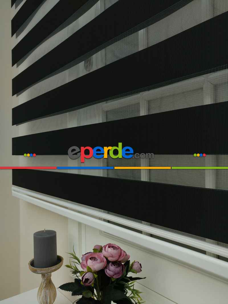 Zebra Perde - Düz Zebra Zebra ( Eco Serisi )- Siyah