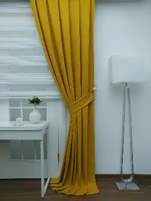 Hardal Sarısı - Düz Fon Perde- Hardal Sarısı