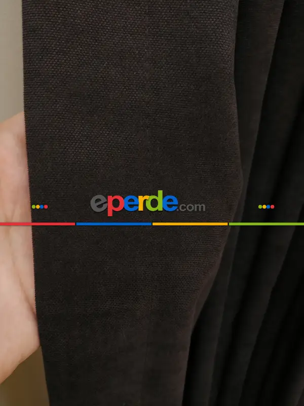 Salon Fon - Venge Kahve Koyu - Düz Fon Perde (  Dökümlü Fon Perde)- Kahve Venge