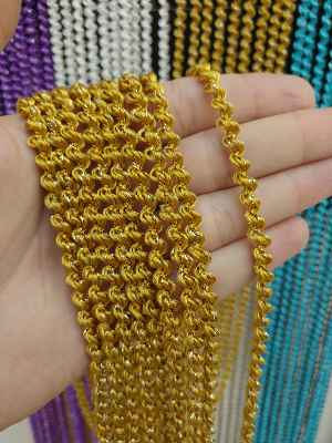 Bukle Serisi Hardal Gümüş Simli İp Perde- Gümüş Simli-hardal