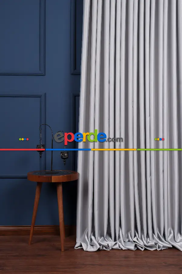 Yatak Odası Fon Perde - Gök Mavisi Işık Geçirmez Blackout Fon Perde