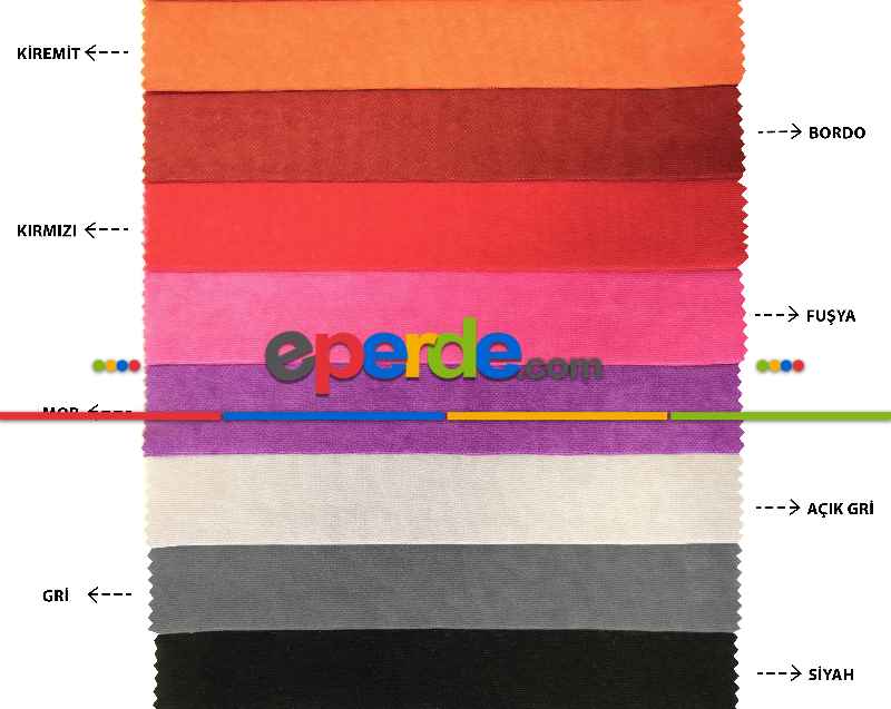 Kadife Dokulu Fon Perde Pilesiz Tek Kanat Kırmızı