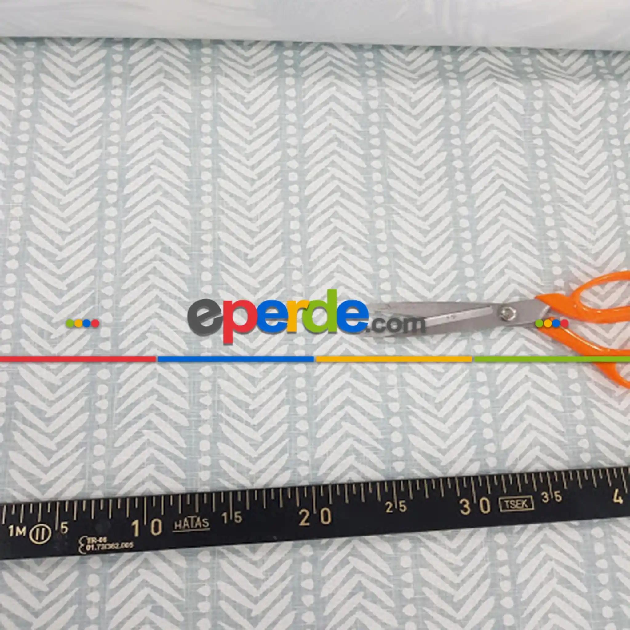 Sade Örgü Desenli Fon Perde Evm1127 Kumaşı Kalındır Duck Bezi Değildir- Beyaz