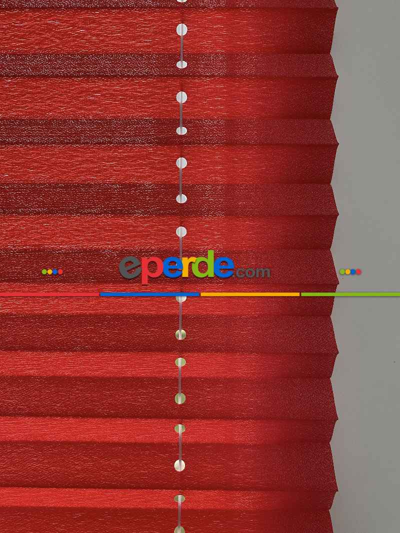 Mutfak - Plisel Perde, Kırmızı Diamond Seri Cam Balkon Perdesi 1. Kalite Matkapsız Montaj Yaylı Sistem