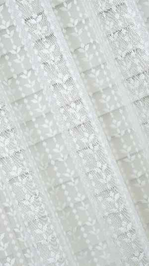 Ekru Çiçek Nakışlı Tül Perde, Ağır Gramajlı Premium Seri, 2 Renk