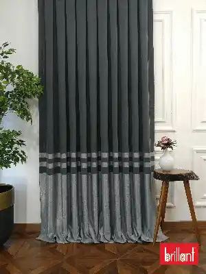 Brillant Süet Pano Fon Perde 180cm Yeni Sezon- Gri Açık-antrasit