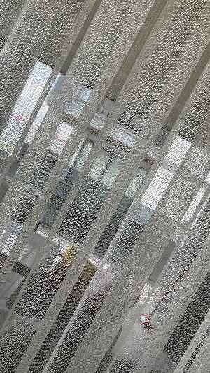 Mutfak - Düz Çizgili Tül - İnci Tül - Dönergücü- Ekru