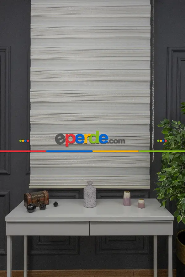 Salon - Zebra Perde -simli Plise Perde - Renk Geçişli Zebra Perde