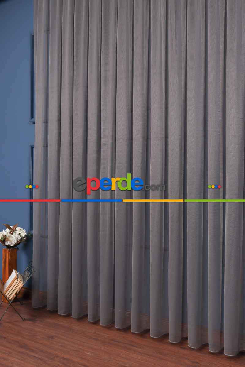 Antrasit Grek Tül Perde Petek Zemin