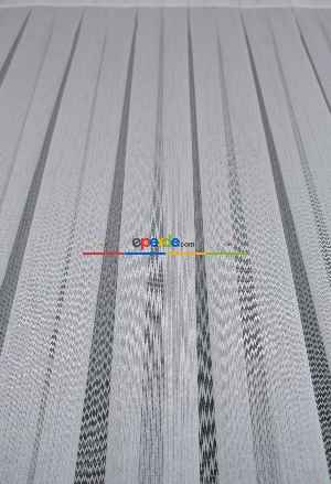 Ekru Çizgili Düz Tül Perde ( Ütü İstemez)