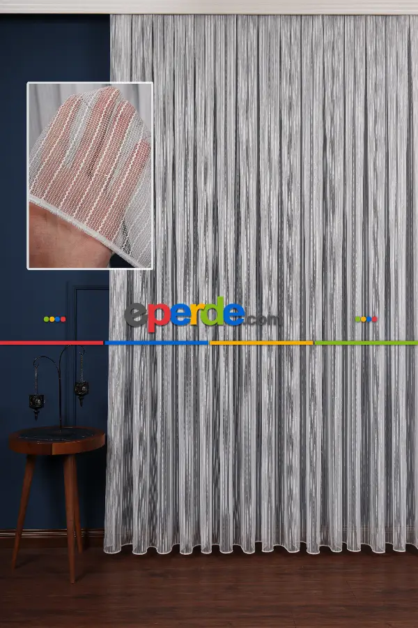 Taraklı Zikzak Ip Düz Tül Perde Ütü Istemez