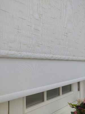 Keten Tül Stor Wicker - Çiftli Sistem Tül Stor Perde (wicker) Prag 01- Krem-krem Açık