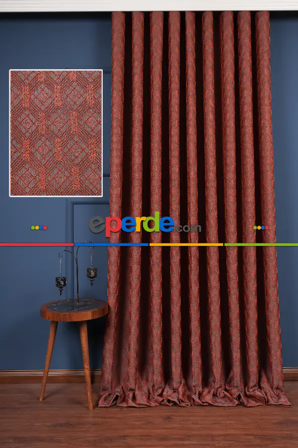 Yatak Odası Fon Perde - S Pile Dökümlü Jakar Dokuma Fon Perde