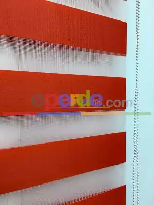 Düz Kırmızı Zebra Perde- Kırmızı