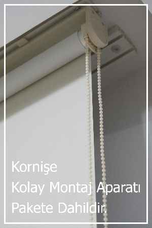 Beyaz Ve Ekru Karartma Blackout Stor Perde- Beyaz-ekru