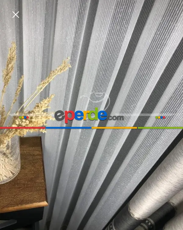 Salon - Brillant Düz Simli Lüx Tül Perde