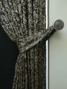 Krem Kahve Desenli Jakar Fon Perde - Kahve