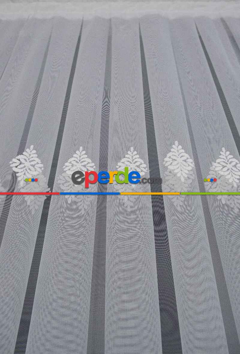 Yatak Odası - Brillant Tül Salon Damask Desen Tarz Moda Yeni Nakış İşlemeli Tül