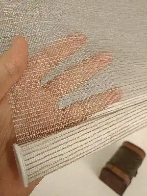 Çiftli Sistem Tül Stor Beyaz Kahve Cizgili Tül- Beyaz-kahve
