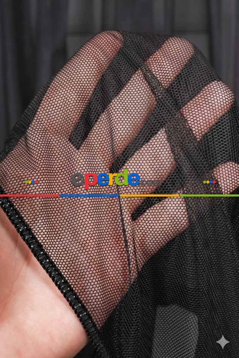 Siyah Grek Düz Tül Perde