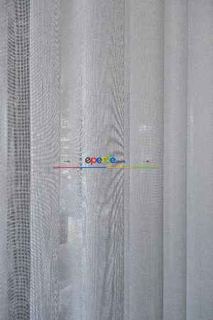 Hazır Ölçülü Outlet Naturel Keten Tül - Optik Beyaz -