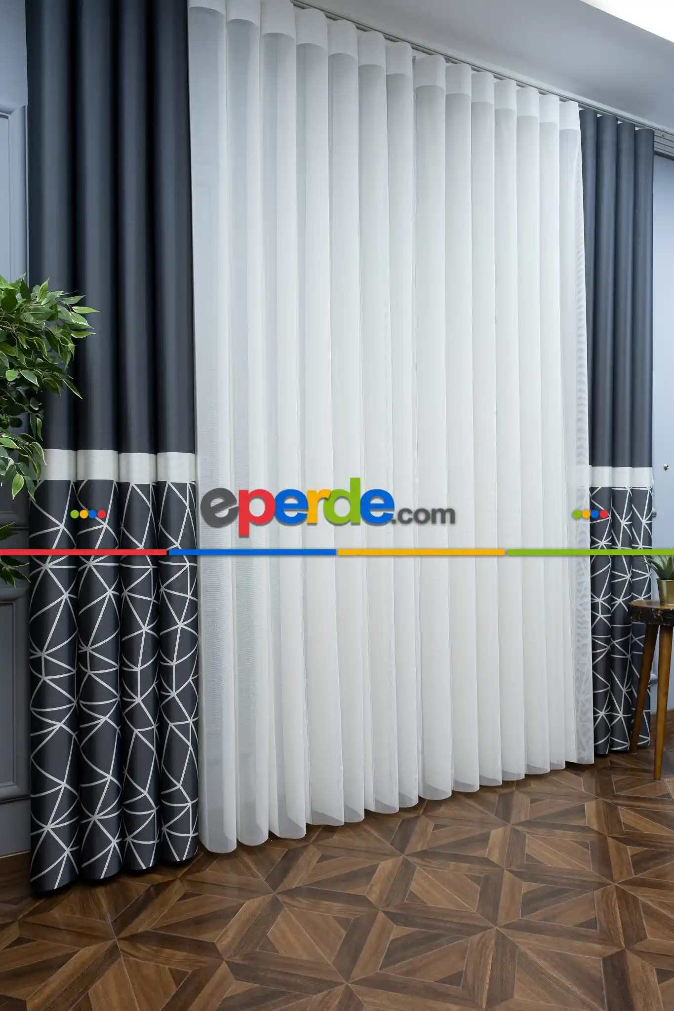 Lens Akıllı Dikey Tül Perde Koza-32- Çok Renkli 2