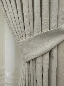 Açık Bej- Düz Fon Perde ( 300cm Geniş En 1.kalite Dökümlü Fon )- Krem