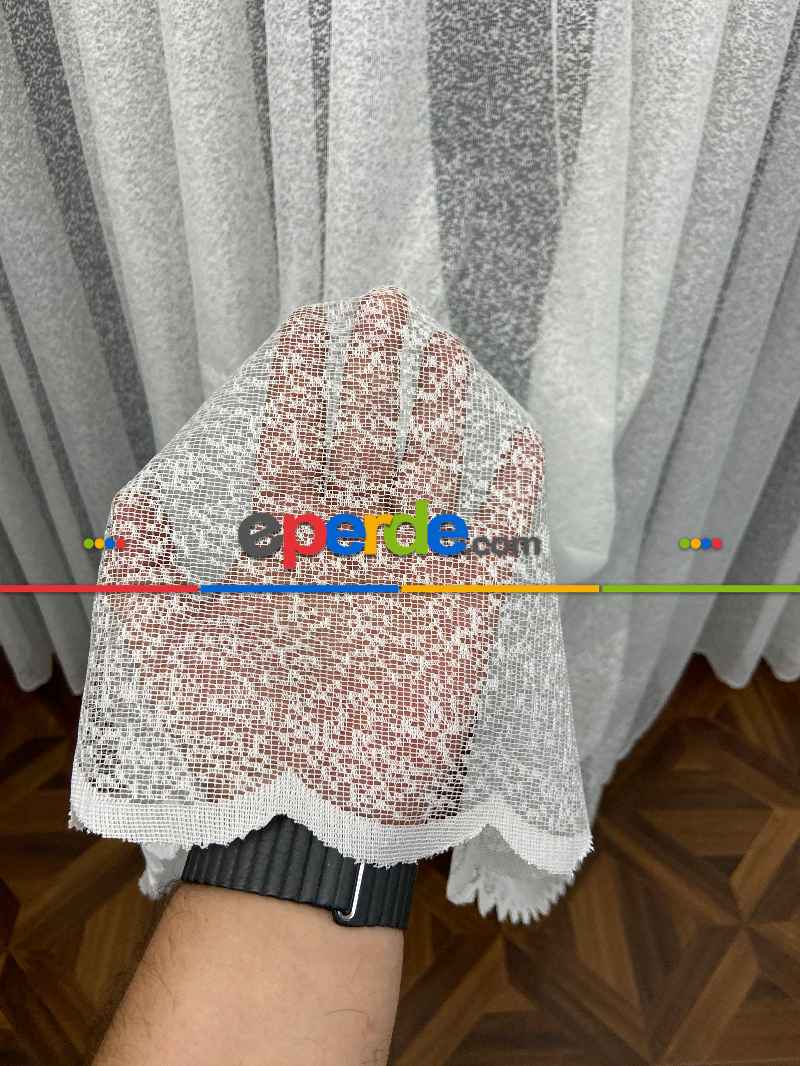 Mutfak - Fransız Dantel 2021 Tül Perde- Ekru