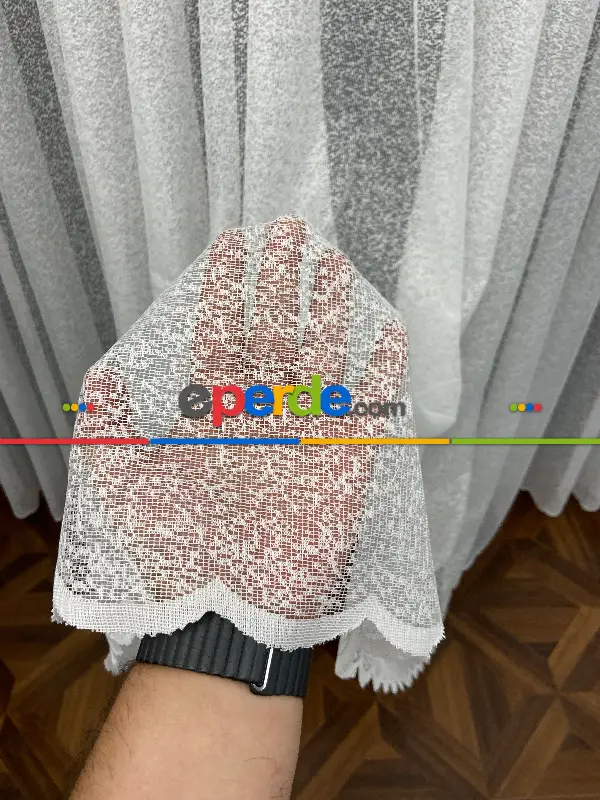 Mutfak - Fransız Dantel 2021 Tül Perde- Ekru