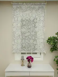 Mutfak Tül Stor Perde - Çiftli Sistem- Beyaz