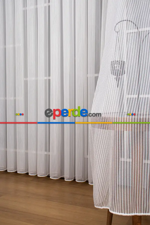 Oturma Odası - Zincir Simli Tül Perde - Kurşunlu Tül