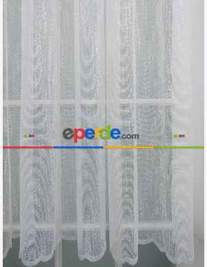 Yağmur Damlası Örme Tül- Ekru