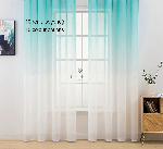 Gri Antasit Füme Üstden Renk Geçişli Tül Perde Yeşil