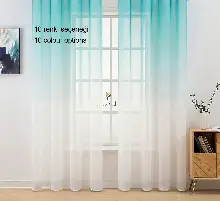 Mint Yeşil Üstden Renk Geçişli Tül Perde