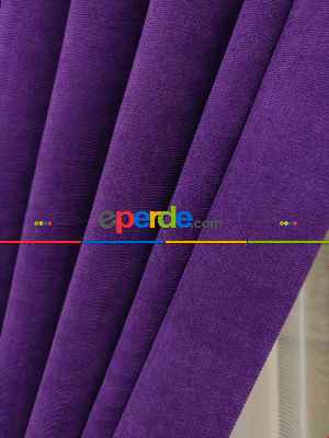 Mor Rengi - Düz Fon Perde ( Dökümlü Fon Perde)- Mor
