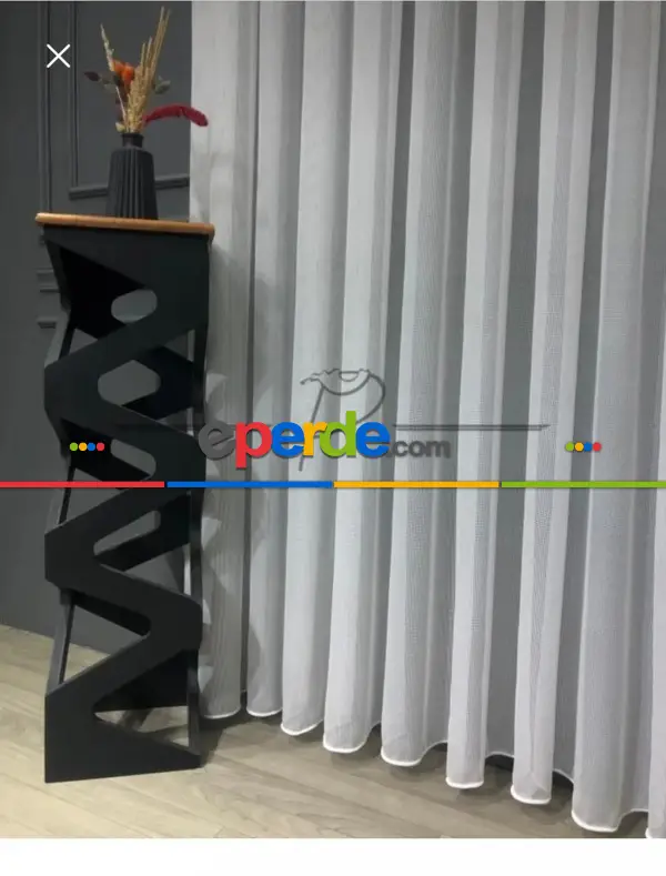 Salon - Brillant İpek Krep Lüx Tül Perde