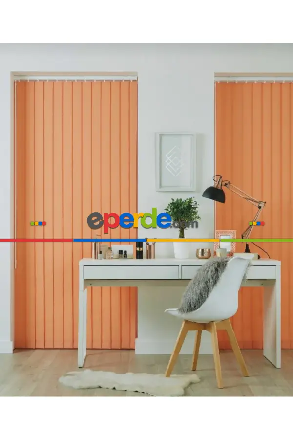 Turuncu Dikey Kumaş Perde