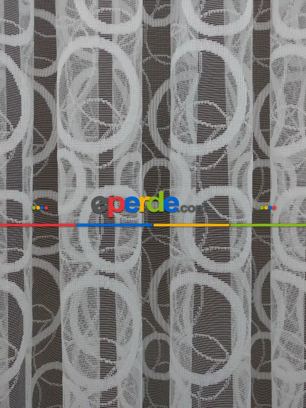 Spor Desen Fransız Dantel Tül Perde & Kruvaze Perde- Ekru