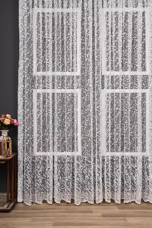 Etek Damask Desenli Örme Tül Perde Pa 7128